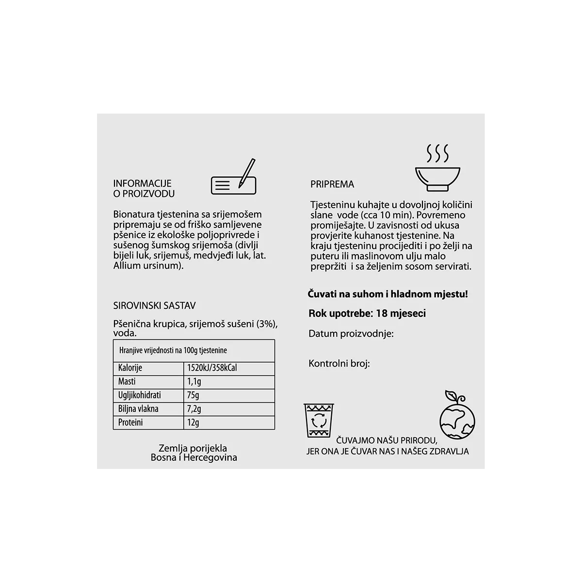 Rezanci od srijemoša 250g